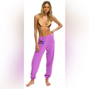 Aviator Nation LOGO SWEATPANTS - NEON PURPLE